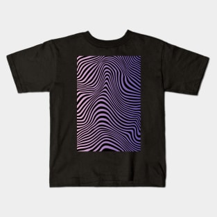 Purple Liquid Marble Wave Lines Op Art Abstract Kids T-Shirt